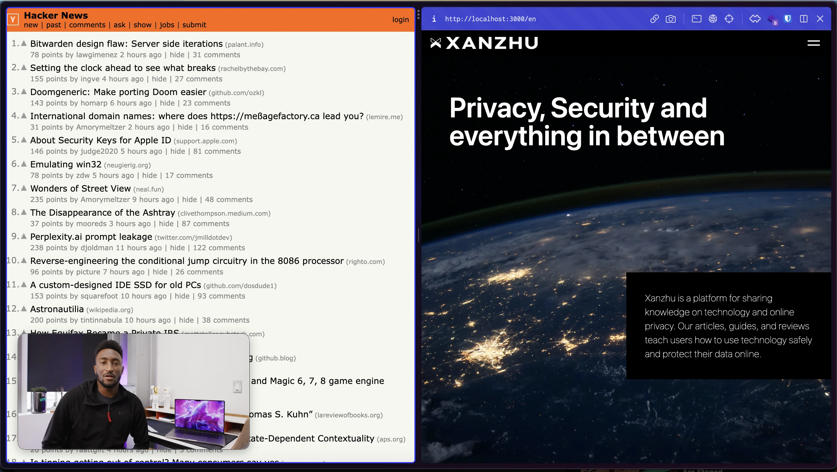 Arc browser split-view feature